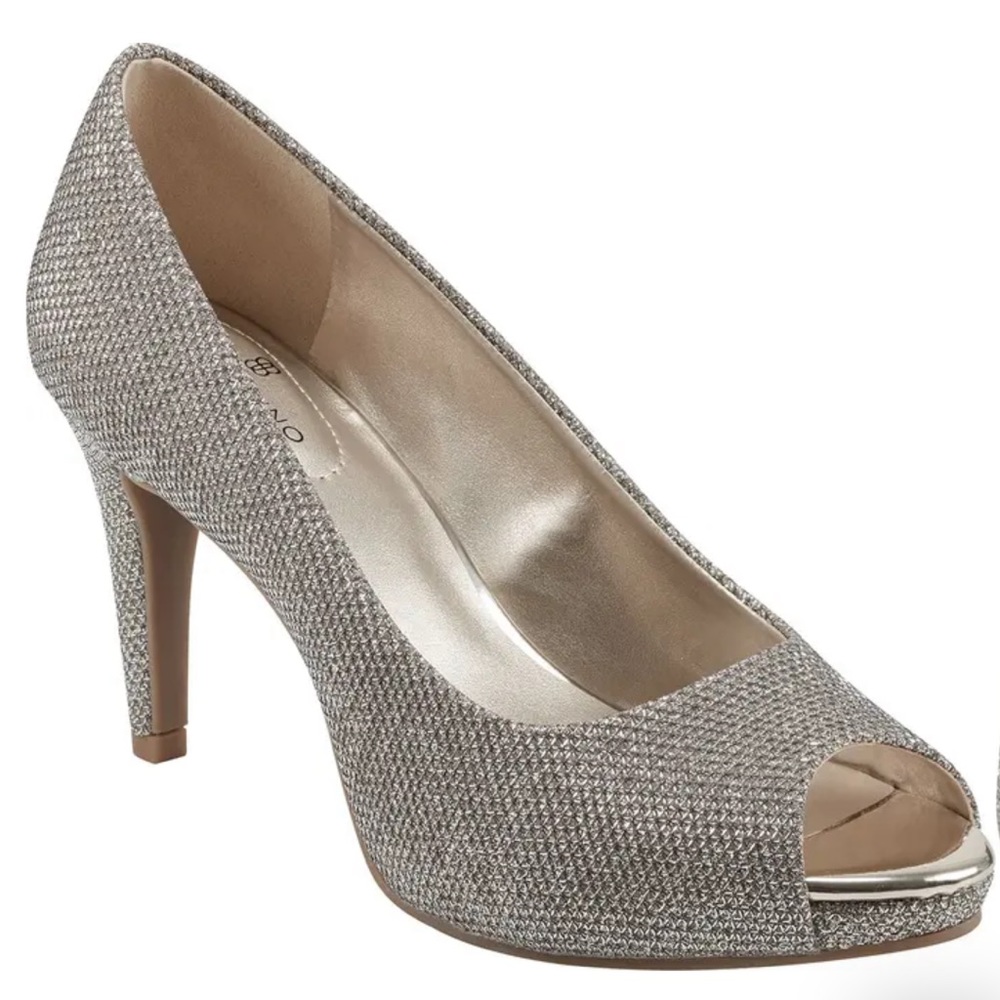 Bandolino Silver Peep Toe Heel